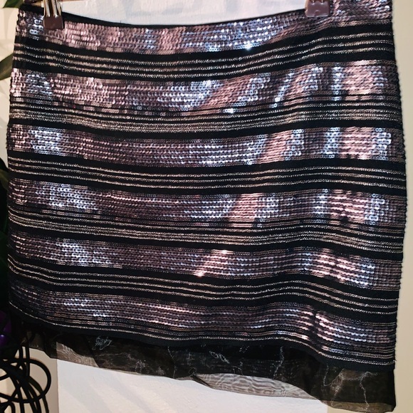 Express Sequined Mini Skirt sz 4 - Picture 1 of 4